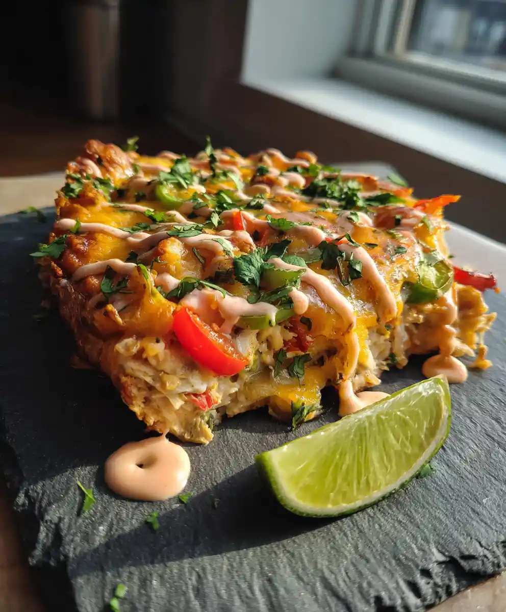 Chicken Fajita Casserole With Chipotle Crema Swirl 5 Chicken Fajita Casserole with Chipotle Crema Swirl