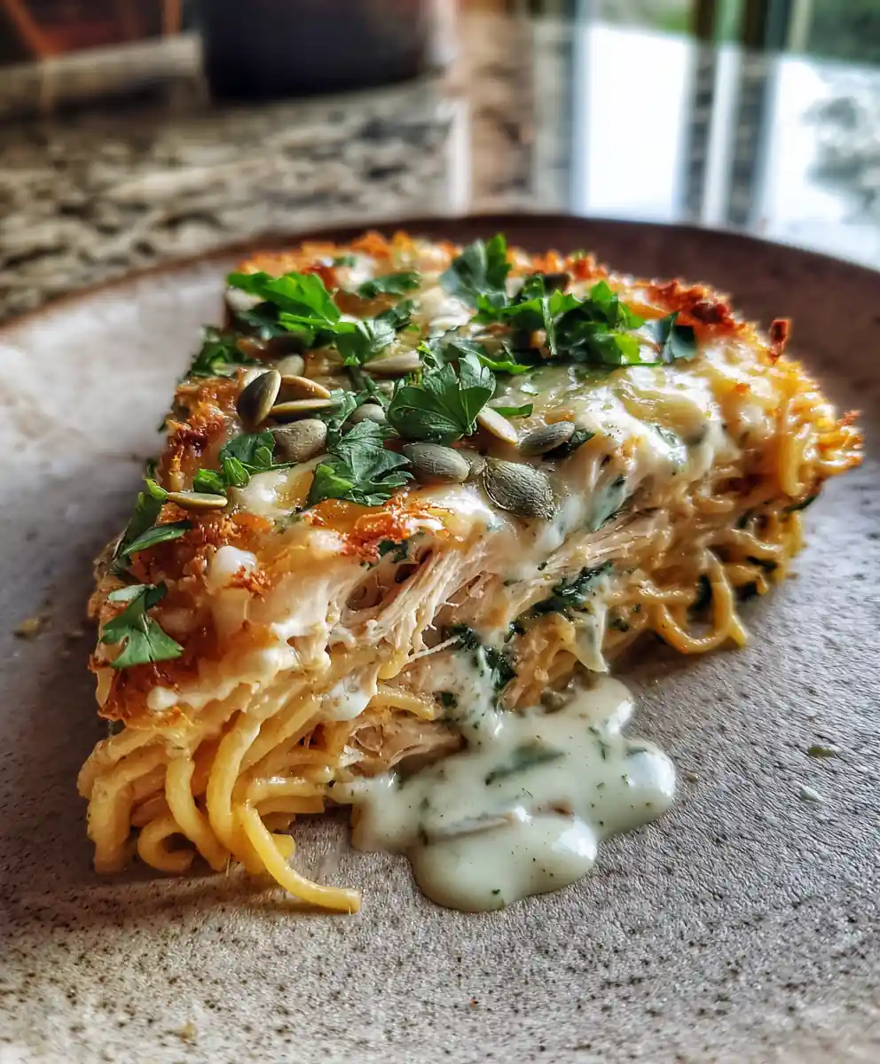 Chicken Spaghetti Casserole With Roasted Poblano Cheese Swirl 5 Chicken Spaghetti Casserole with Roasted Poblano Cheese Swirl