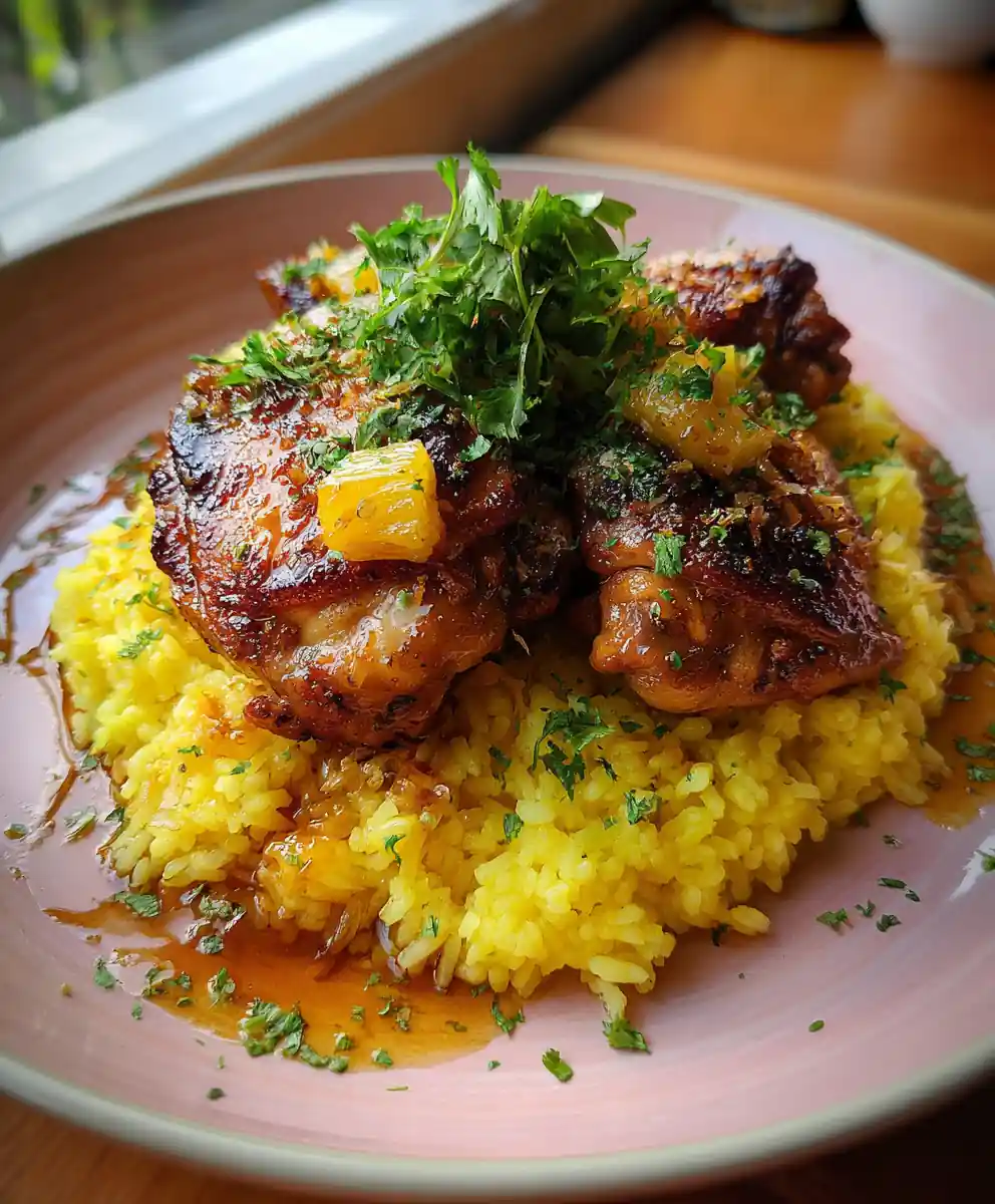 Coconut Lime Glazed Pineapple Chicken Over Turmeric Jasmine Rice 5 Coconut Lime Glazed Pineapple Chicken over Turmeric Jasmine Rice