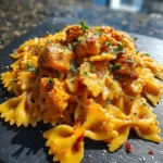Creamy Garlic Butter Chicken Bowtie Pasta With Roasted Red Pepper Swirl 1767833805.0662808