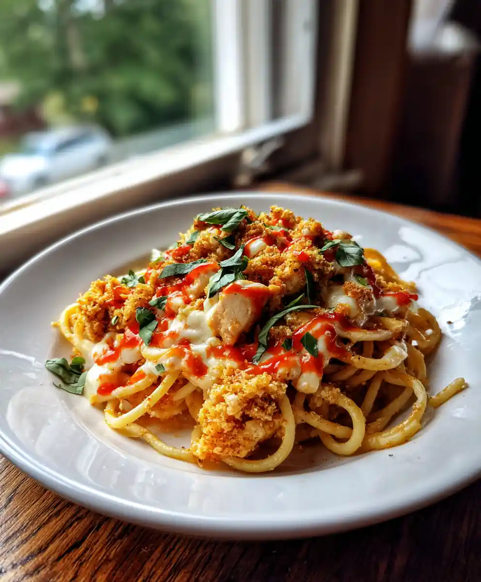 Creamy Monterey Chicken Spaghetti With Roasted Red Pepper Swirl 5 Creamy Monterey Chicken Spaghetti with Roasted Red Pepper Swirl