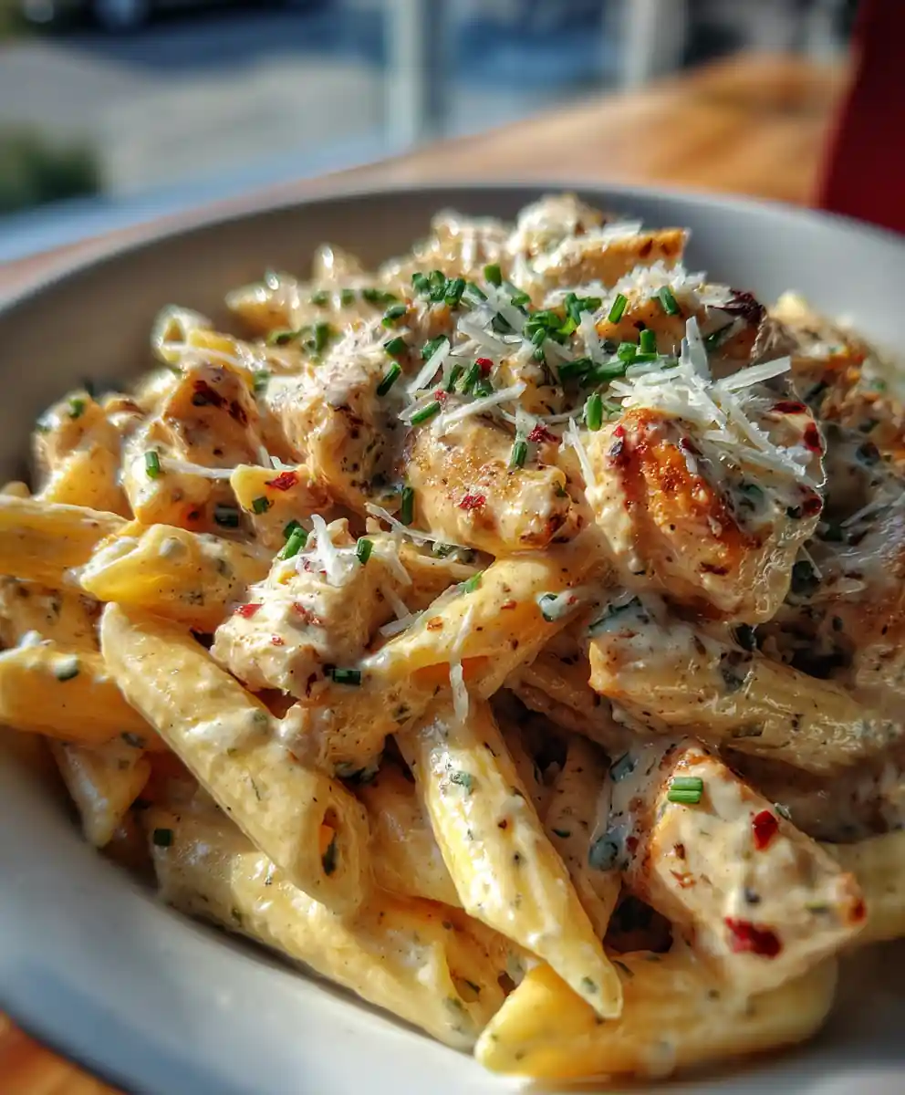 Creamy Ranch Chicken Pasta With Roasted Red Pepper Swirl 5 Creamy Ranch Chicken Pasta with Roasted Red Pepper Swirl