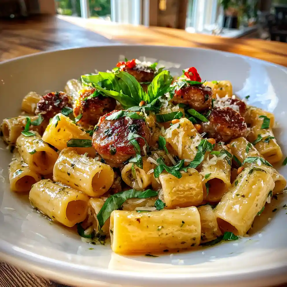 Creamy Sausage Rigatoni With Roasted Red Pepper Swirl 4 Creamy Sausage Rigatoni with Roasted Red Pepper Swirl