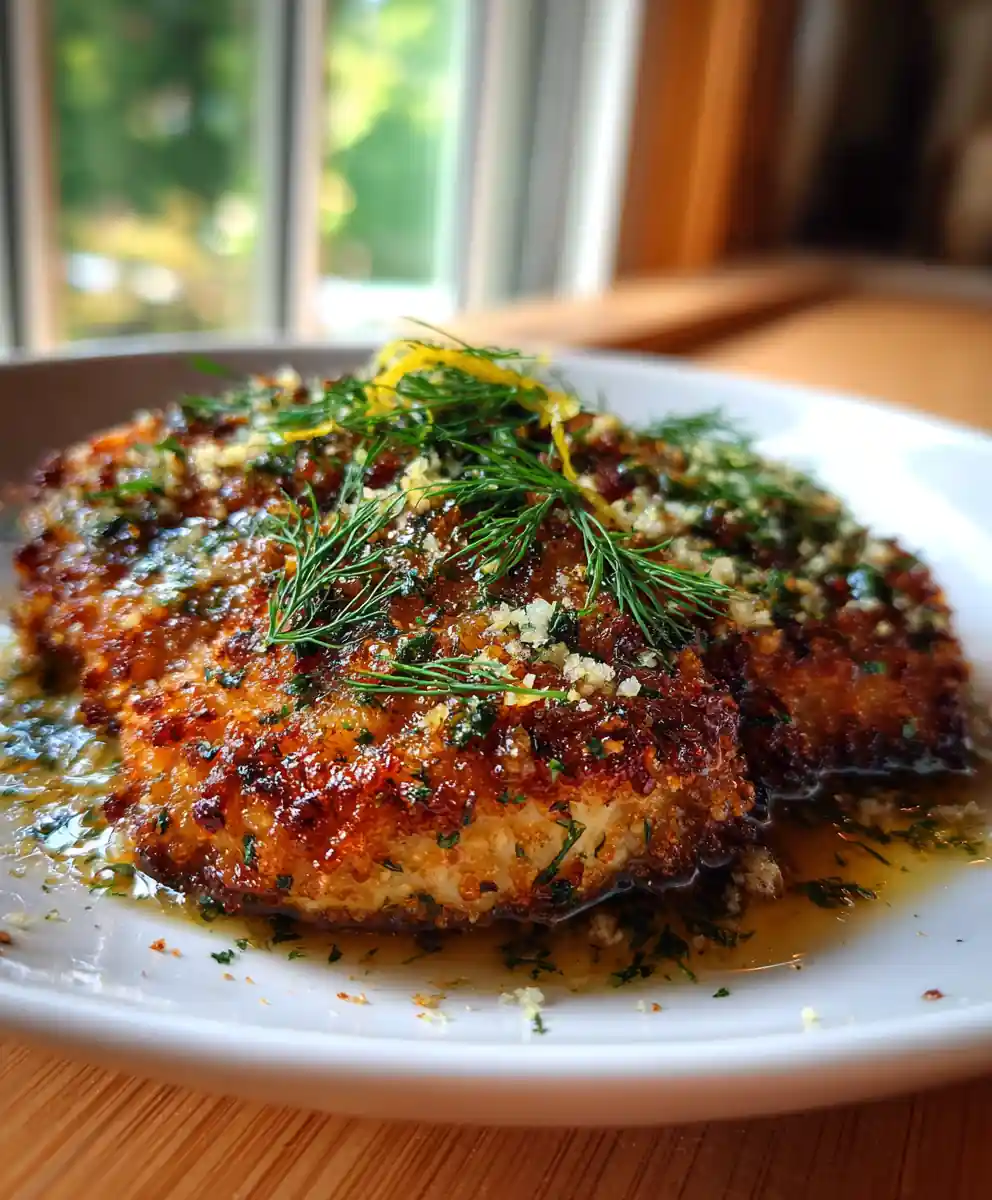 Crispy Dill Pickle Parmesan Chicken With Lemon Herb Drizzle 5 Crispy Dill Pickle Parmesan Chicken with Lemon Herb Drizzle