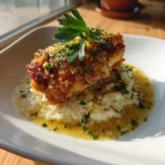 Crispy Herb Parmesan Chicken Scampi Over Garlic Parmesan Rice 1767879049.6859665