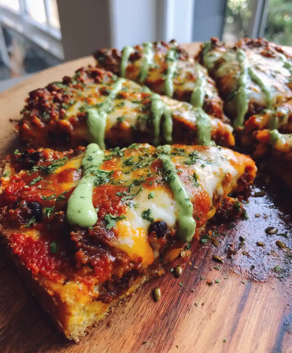 Crispy Mexican Pizza With Chipotle Lime Avocado Drizzle 5 Crispy Mexican Pizza with Chipotle Lime Avocado Drizzle
