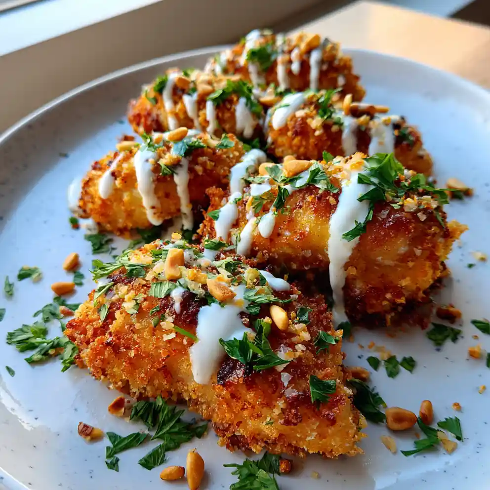 Crispy Parmesan Yogurt Caesar Chicken With Lemon Drizzle 4 Crispy Parmesan Yogurt Caesar Chicken with Lemon Drizzle