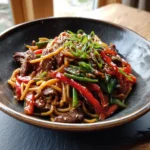 Ginger Sesame Beef Lo Mein With Caramel Glaze 1767859762.5759768