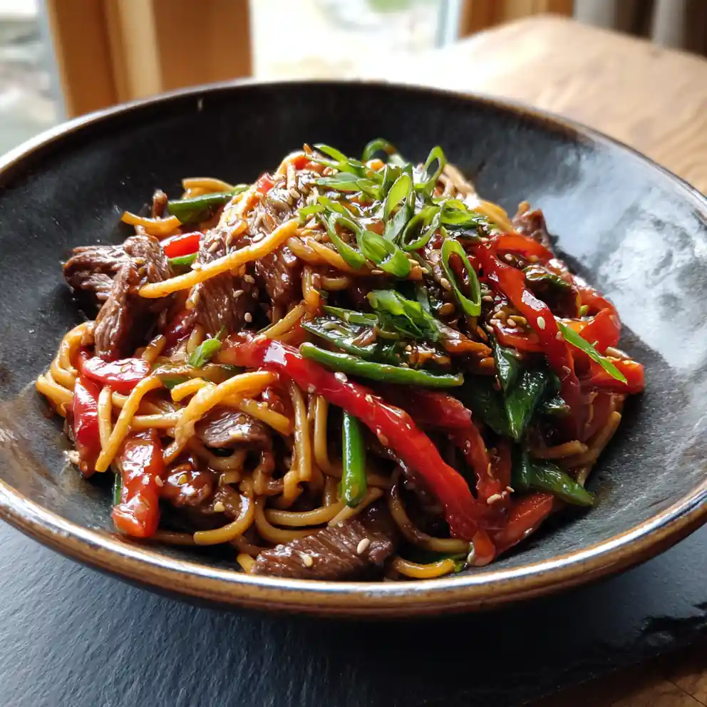 Ginger Sesame Beef Lo Mein With Caramel Glaze 1767859762.5759768