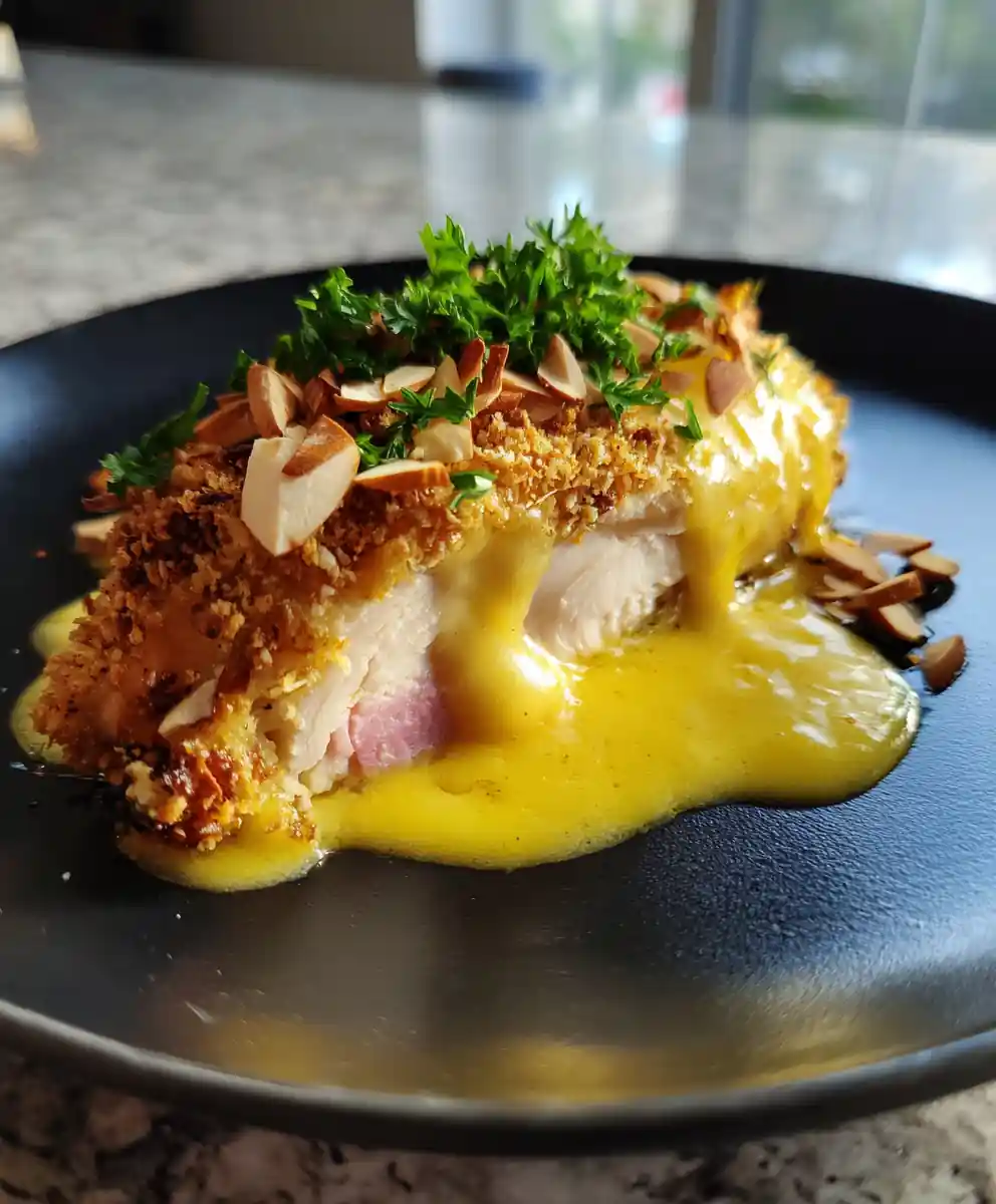 Golden Turmeric Béchamel Chicken Cordon Bleu Casserole 5 Golden Turmeric Béchamel Chicken Cordon Bleu Casserole