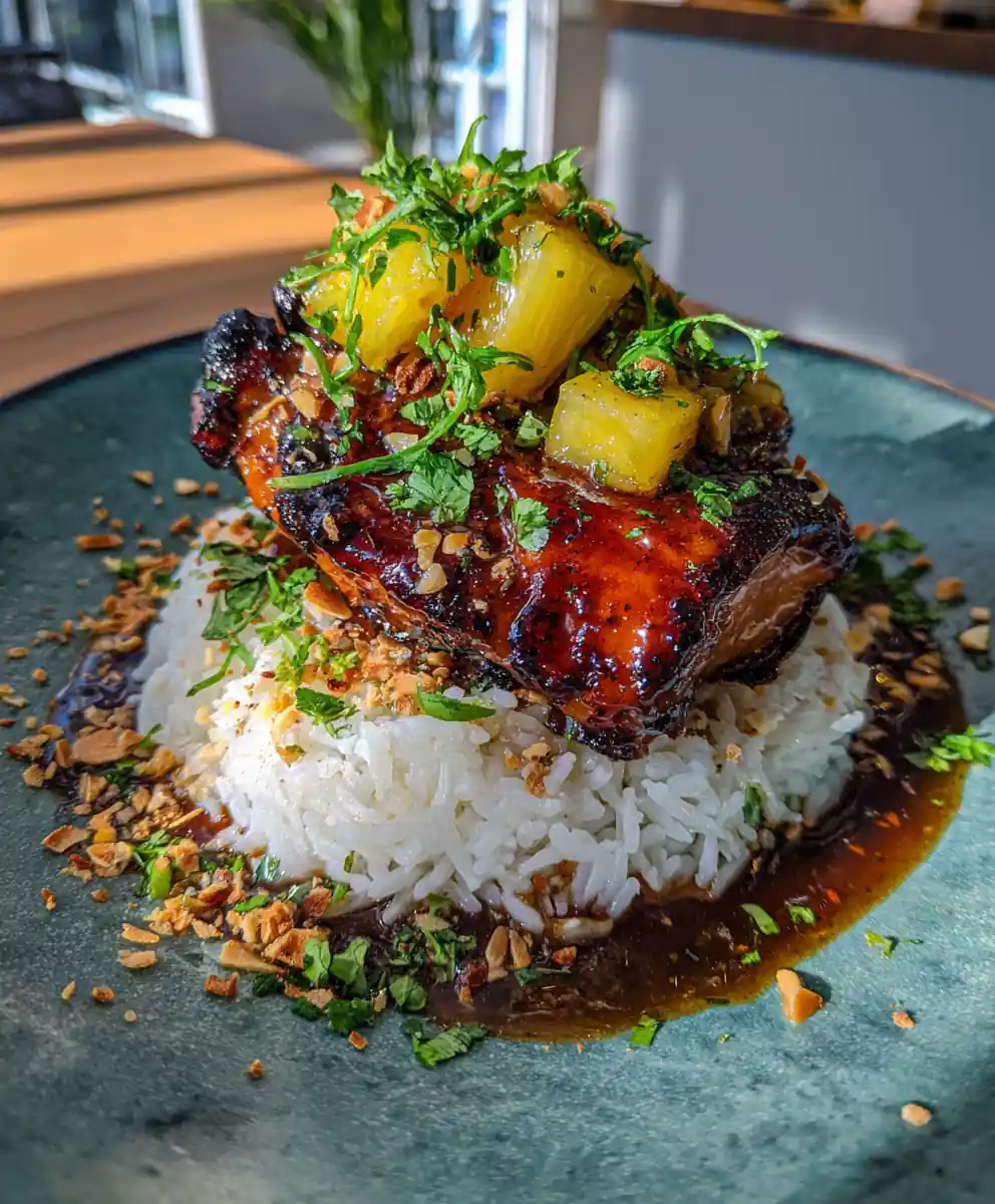 Hawaiian Chicken With Coconut Rice And Pineapple Ginger Glaze 5 Hawaiian Chicken with Coconut Rice and Pineapple Ginger Glaze