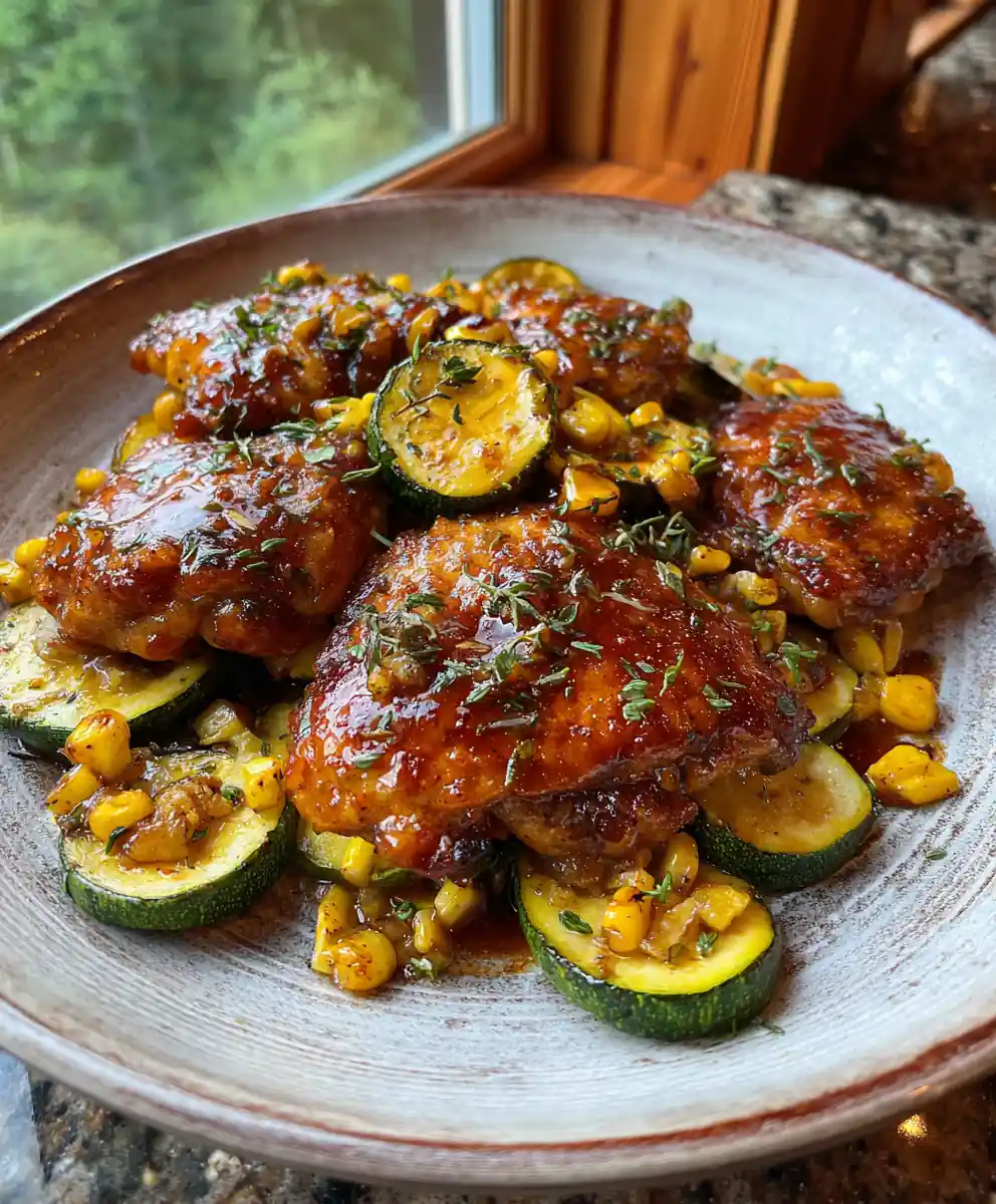 Honey Paprika Glazed Garlic Butter Chicken With Zucchini And Corn 5 Honey Paprika Glazed Garlic Butter Chicken with Zucchini and Corn