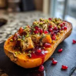 Honey Roasted Butternut Squash Stuffed With Chicken And Pomegranate Molasses Glaze 1767825286.2659647