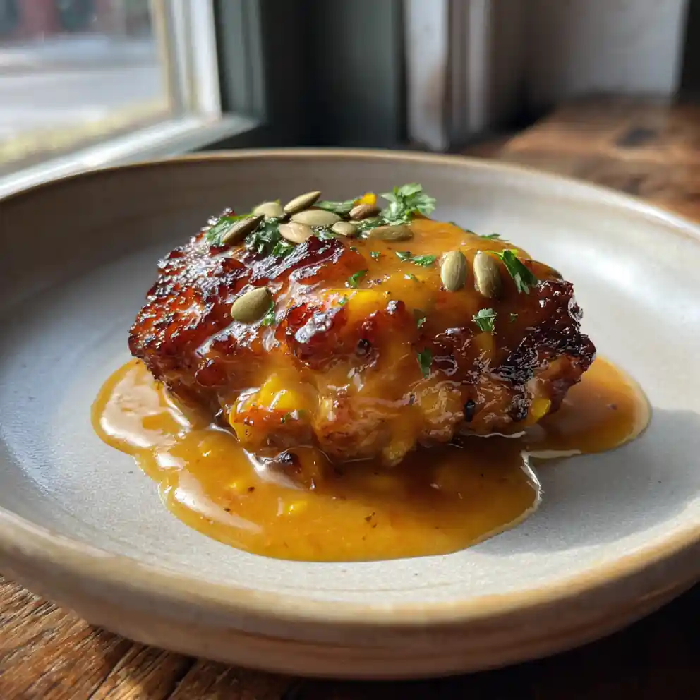 Jalapeno Peach Chicken With Creamy Spicy Glaze 4 Jalapeno Peach Chicken with Creamy Spicy Glaze