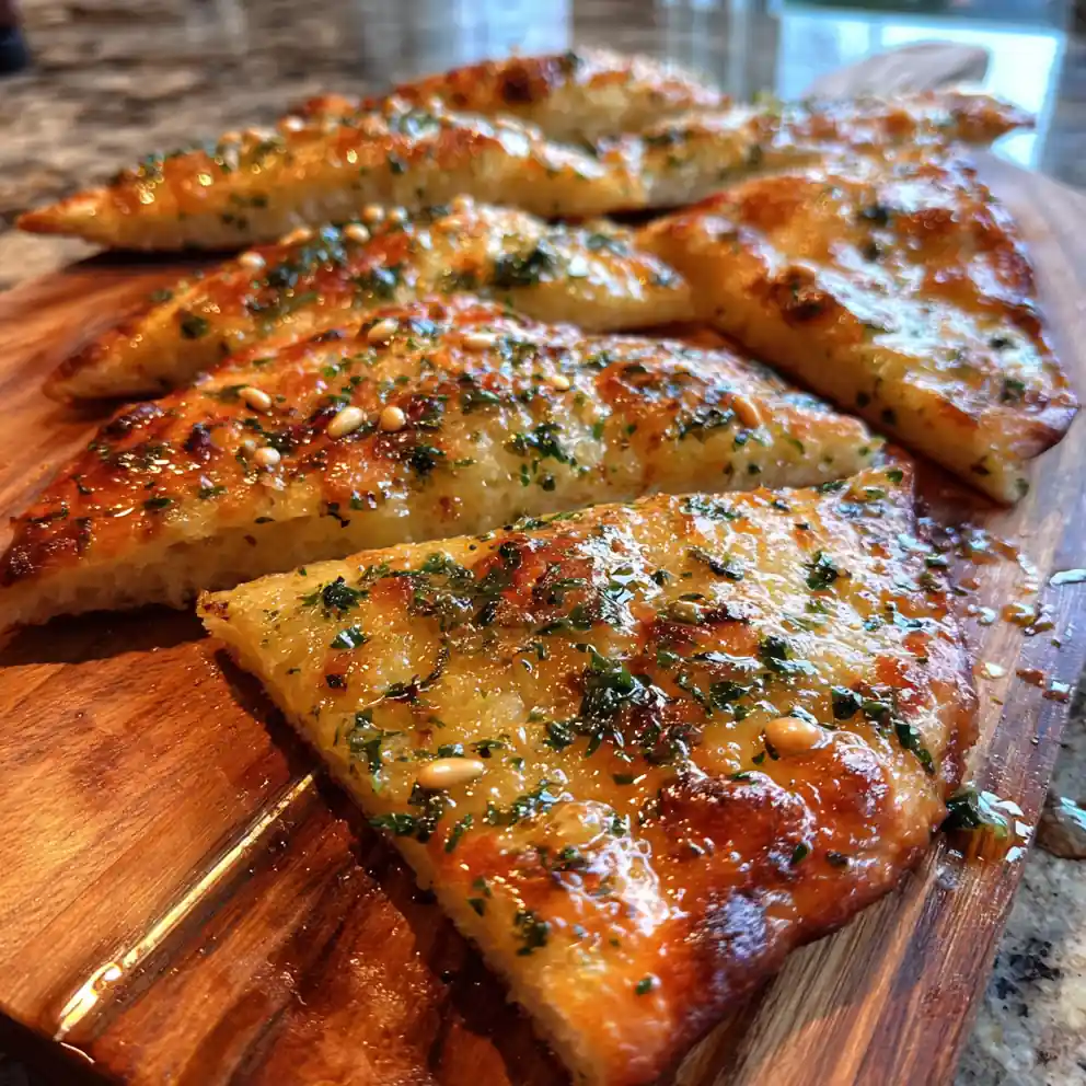 Lemon Herb Garlic Keto Flatbread With Crispy Pine Nut Finish 4 Lemon Herb Garlic Keto Flatbread with Crispy Pine Nut Finish