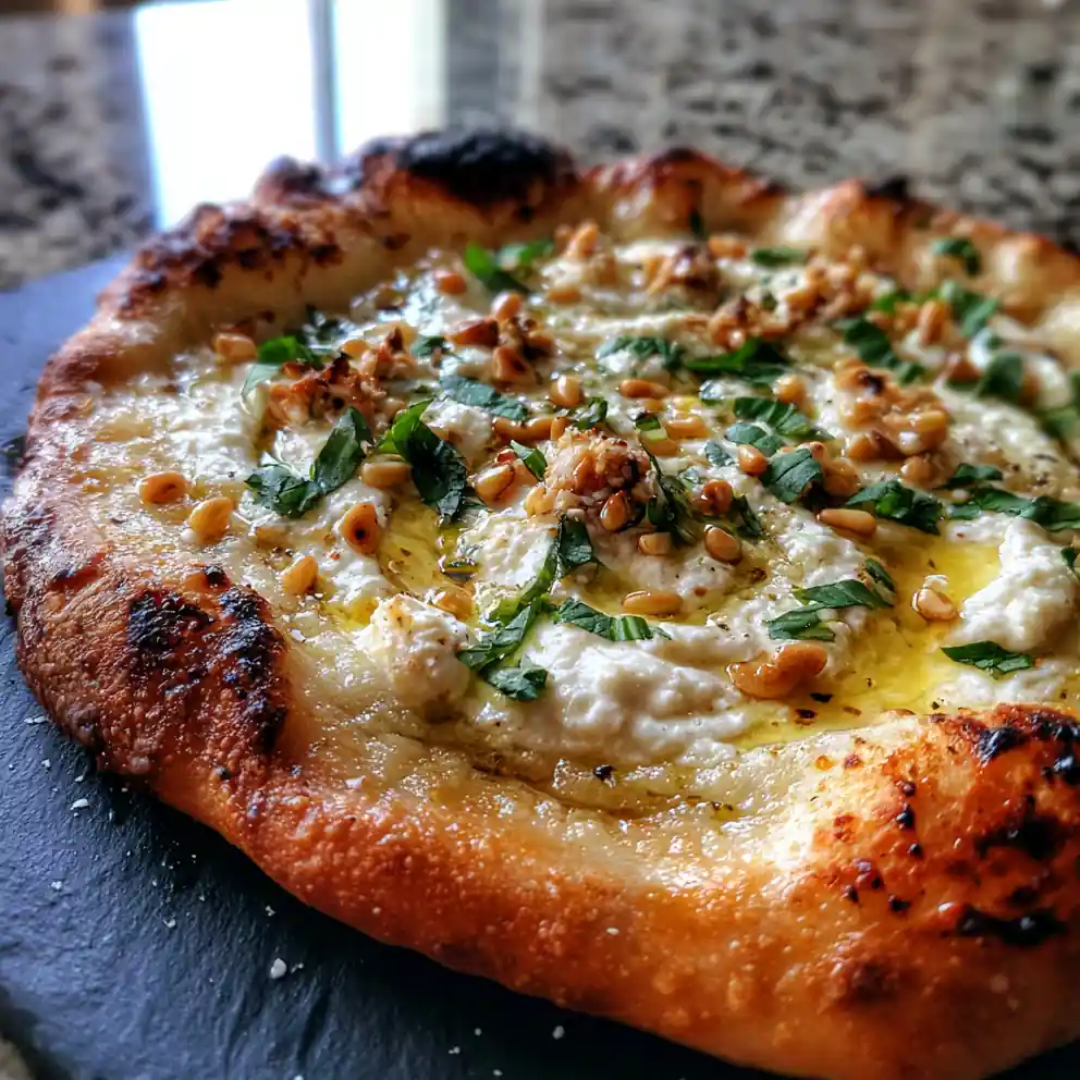 Lemon Zest Ricotta Swirl White Garlic Pizza 4 Lemon Zest Ricotta Swirl White Garlic Pizza
