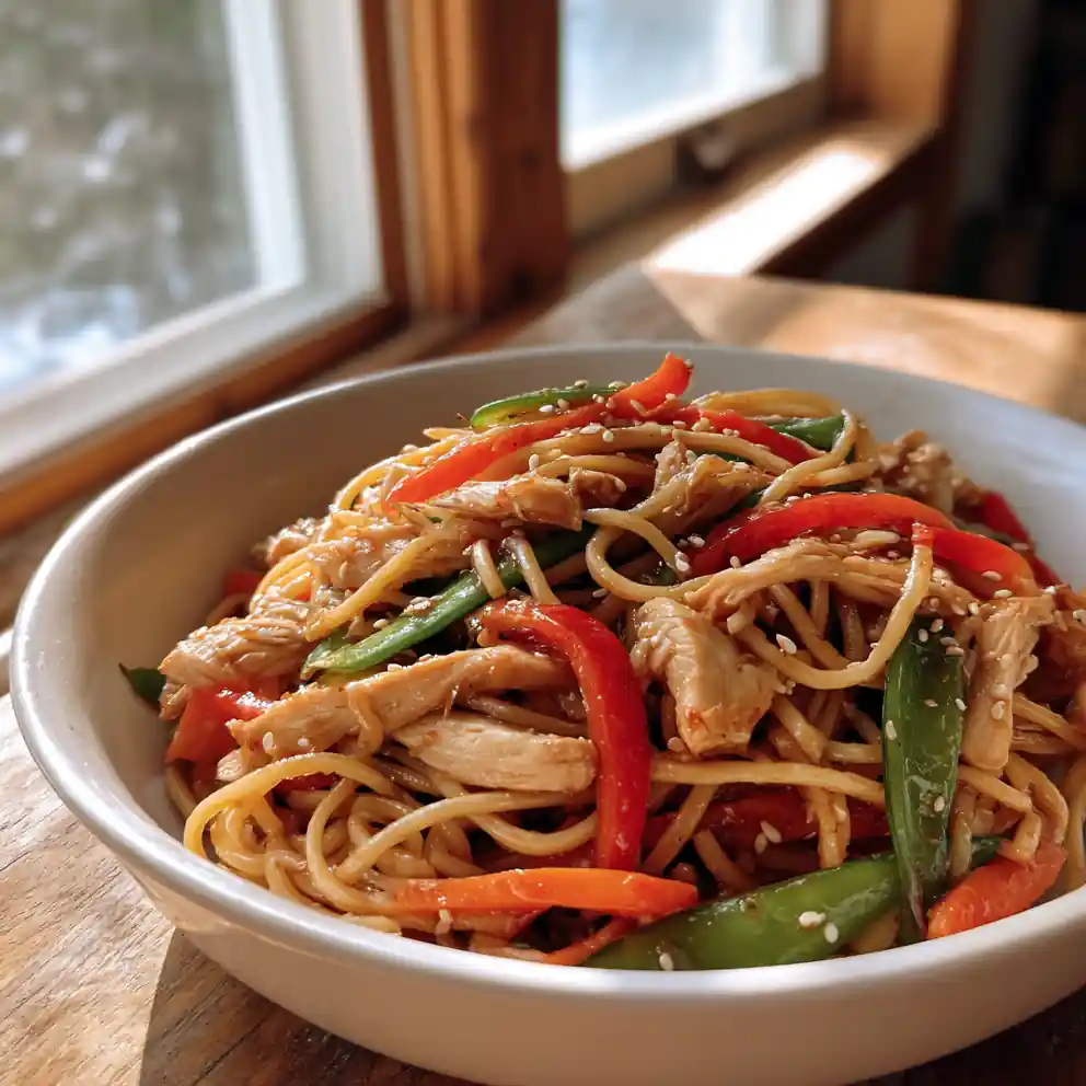 Lime Honey Glazed Chicken Lo Mein With Toasted Sesame Finish 4 Lime Honey Glazed Chicken Lo Mein with Toasted Sesame Finish