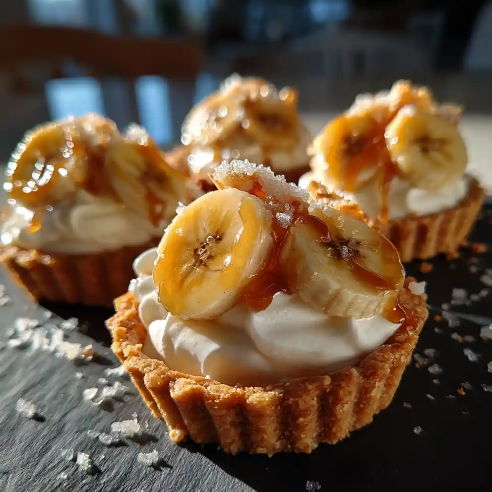Mini Banana Cream Pies With Salted Caramel Swirl 4 Mini Banana Cream Pies with Salted Caramel Swirl