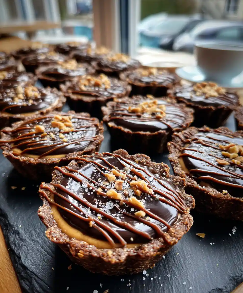 Mini Chocolate Peanut Butter Pies With Espresso Ganache Drizzle 5 Mini Chocolate Peanut Butter Pies with Espresso Ganache Drizzle