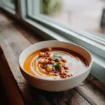 Moroccan Sweet Potato Soup With Chickpeas And Harissa Coconut Cream Swirl 1767840714.3307955