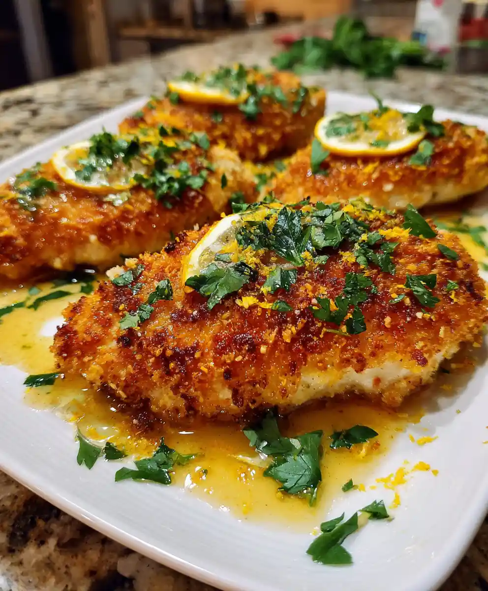 Parmesan Crusted Chicken With Garlic Lemon Butter Glaze 5 Parmesan Crusted Chicken with Garlic Lemon Butter Glaze
