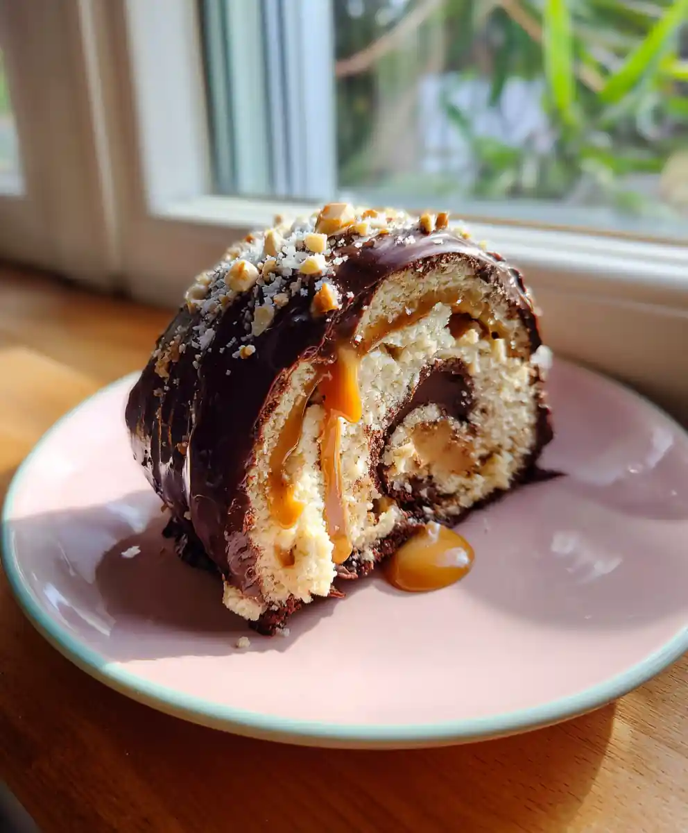 Peanut Butter Cup Roll Cake With Salted Caramel Swirl 5 Peanut Butter Cup Roll Cake with Salted Caramel Swirl