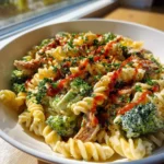 Smoked Turkey Broccoli Pasta Salad With Roasted Red Pepper Swirl 1767842923.5779722