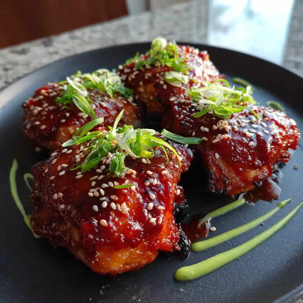 Sticky Honey Gochujang Chicken With Coconut Lime Swirl 4 Sticky Honey Gochujang Chicken with Coconut Lime Swirl