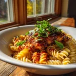 Twisted Pasta With Chipotle Honey Garlic Chicken And Roasted Red Pepper Parmesan Cream 1767870185.6670592