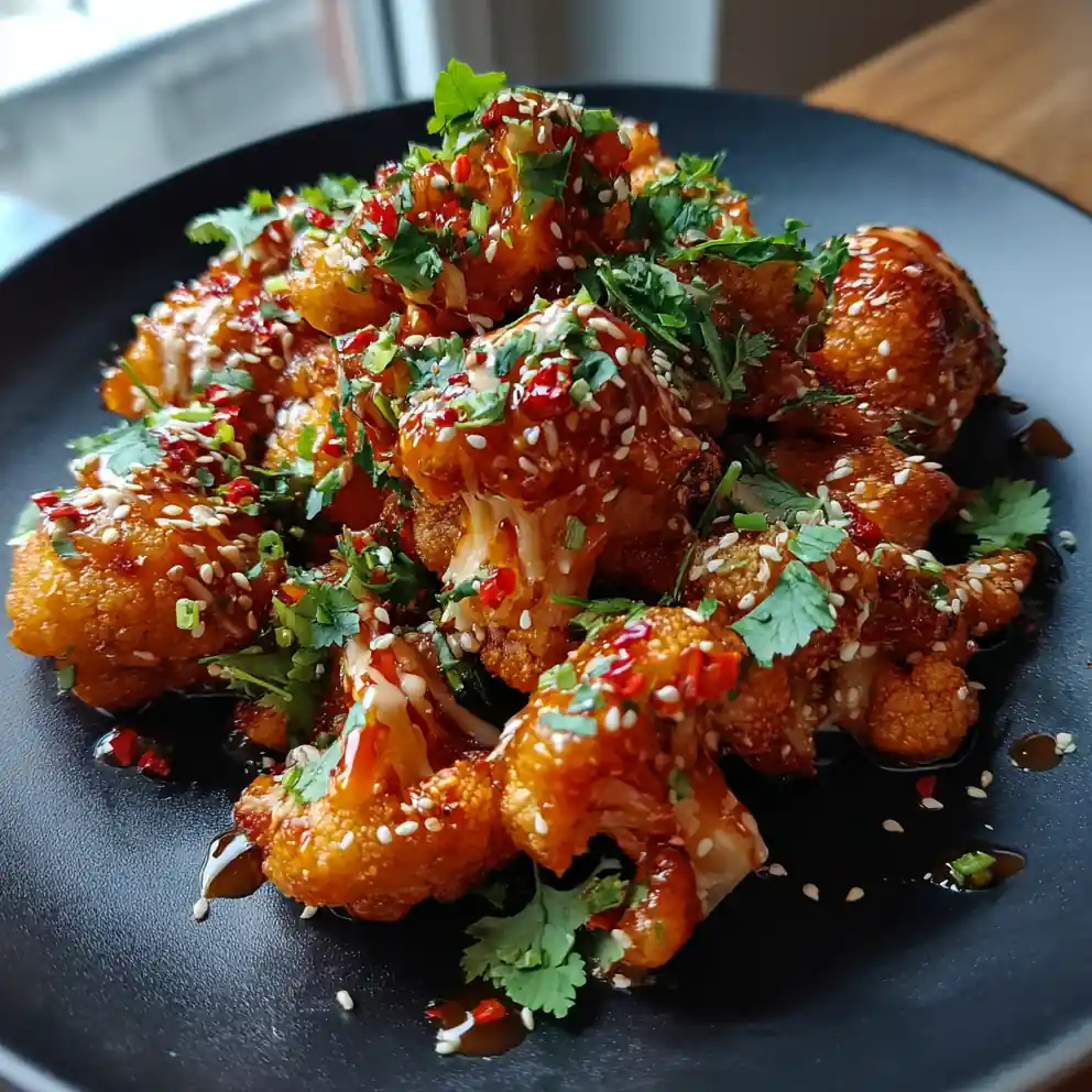 Crispy Air Fryer Buffalo Cauliflower With Lime Tahini Drizzle 4 Crispy Air Fryer Buffalo Cauliflower With Lime Tahini Drizzle