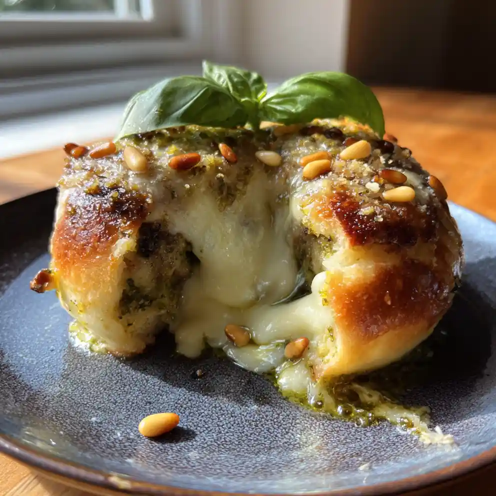 Garlic Parmesan Cheeseburger Bombs With Basil Pesto Cheese Center 1772016961.7017999