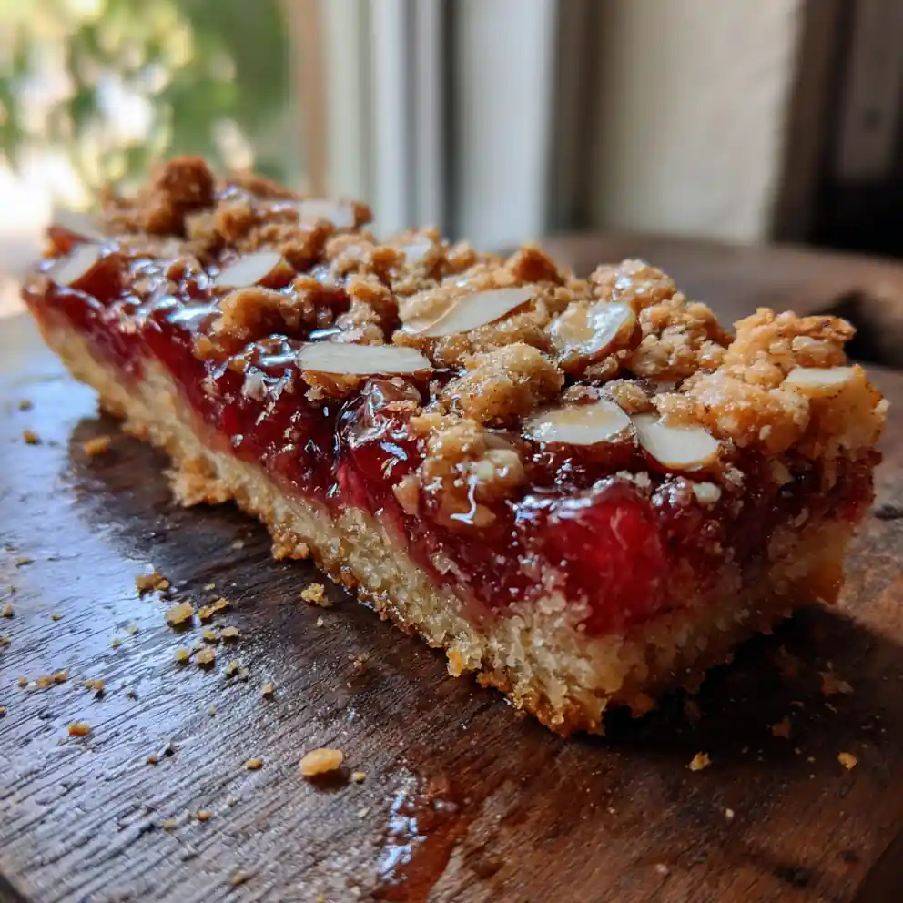 Ginger Spiced Cherry Pie Bars With Almond Crumble And Apricot Glaze 4 Ginger Spiced Cherry Pie Bars With Almond Crumble And Apricot Glaze