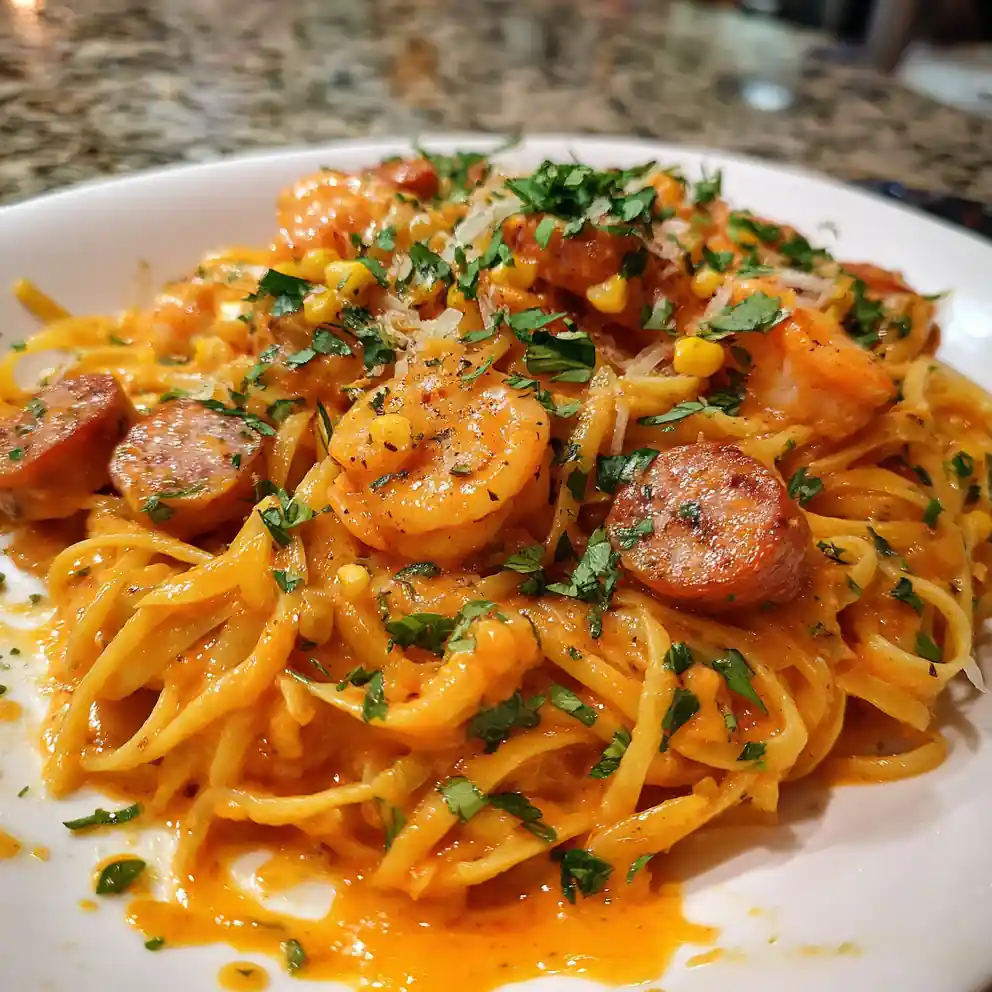 Mardi Gras Pasta With Roasted Red Pepper Cream Swirl 4 Mardi Gras Pasta With Roasted Red Pepper Cream Swirl