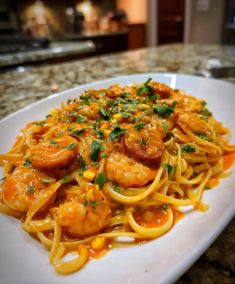 Mardi Gras Pasta With Roasted Red Pepper Cream Swirl 5 Mardi Gras Pasta With Roasted Red Pepper Cream Swirl