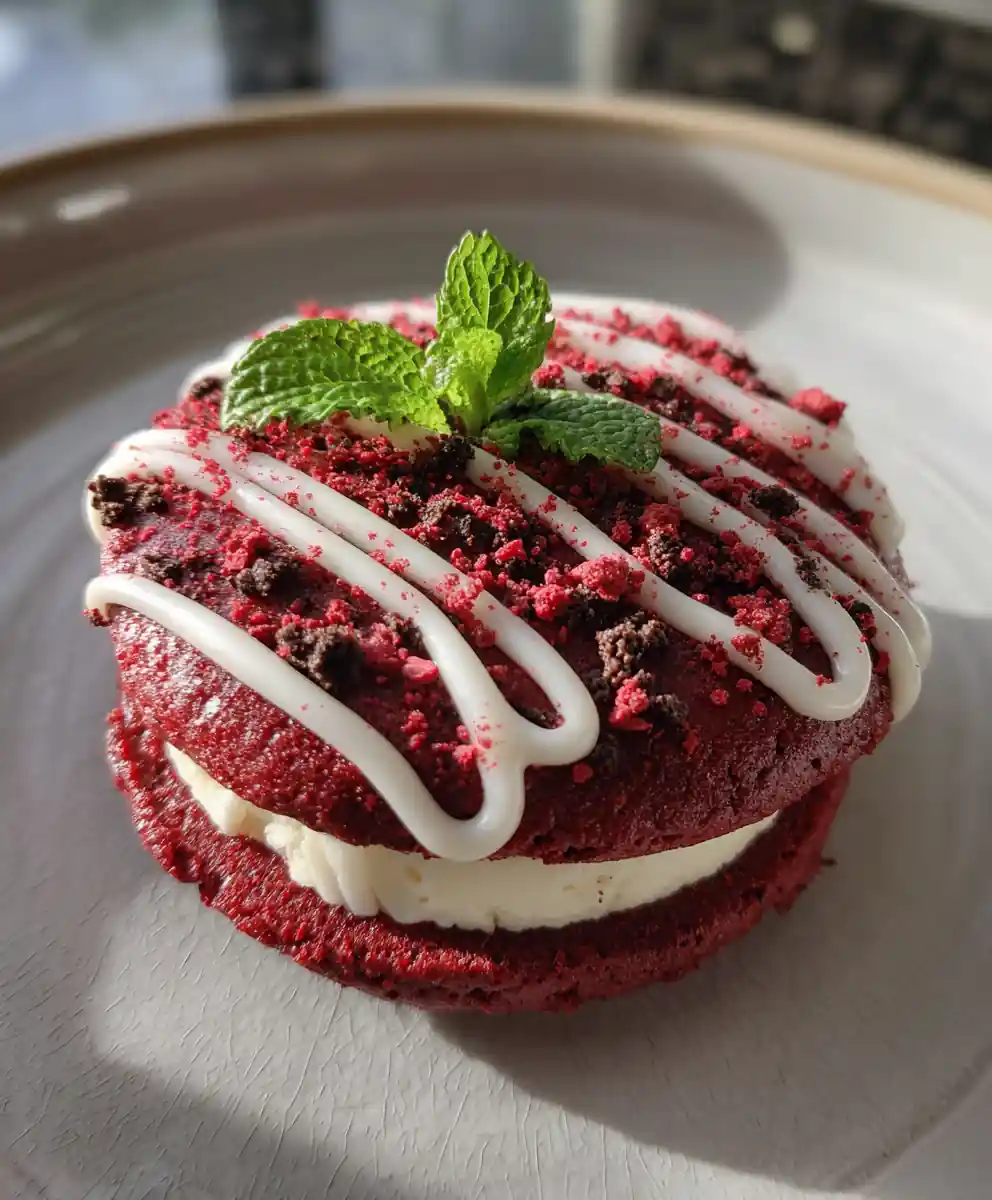 Red Velvet Oreo Cookies With White Chocolate Cream Cheese Centers 5 Red Velvet Oreo Cookies With White Chocolate Cream Cheese Centers