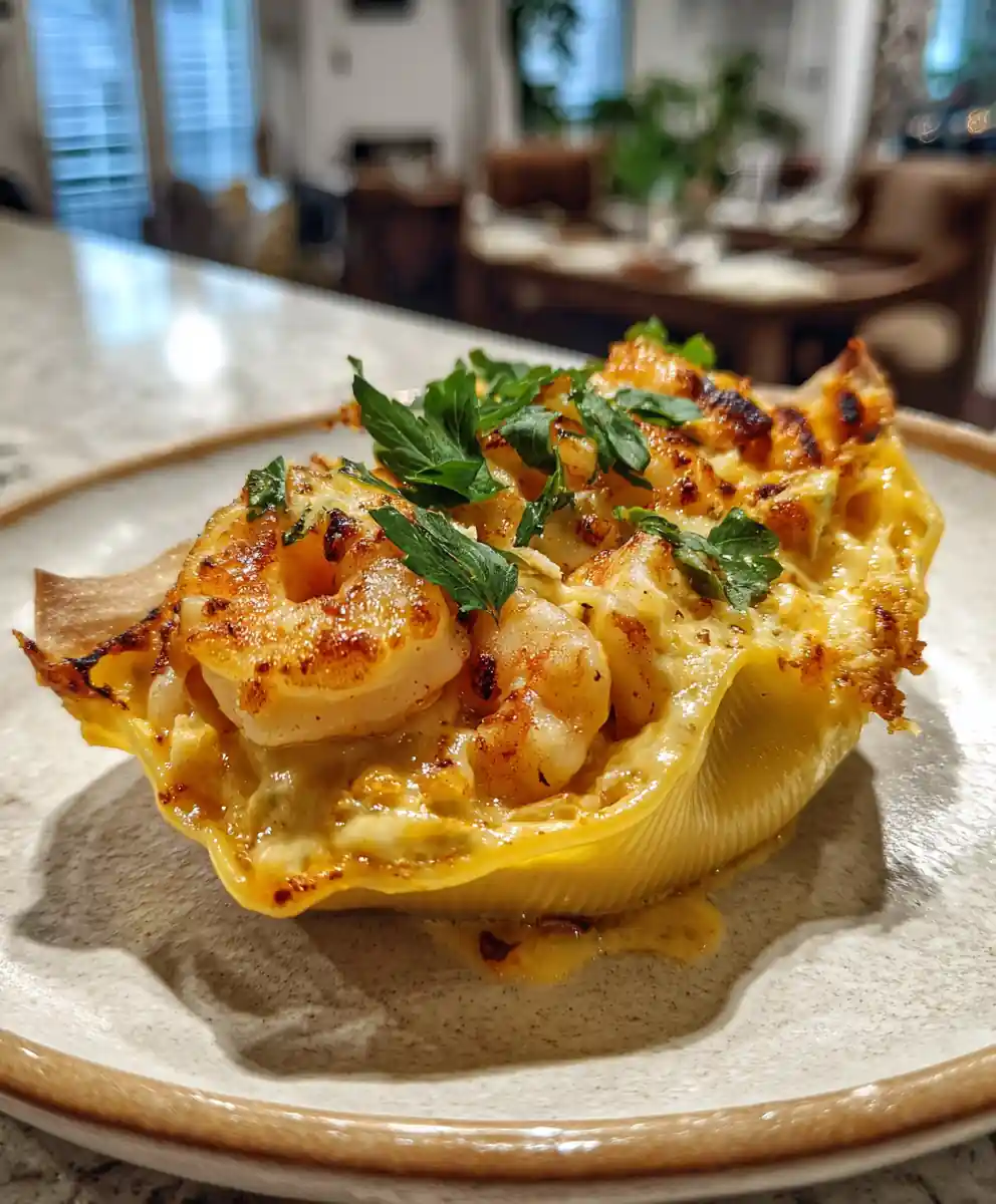 Saffron Swirled Seafood Stuffed Shells 5 Saffron Swirled Seafood Stuffed Shells