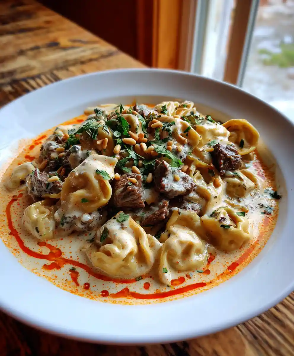 Steak Tortellini In Smoked Red Pepper Cream Sauce 5 Steak Tortellini In Smoked Red Pepper Cream Sauce