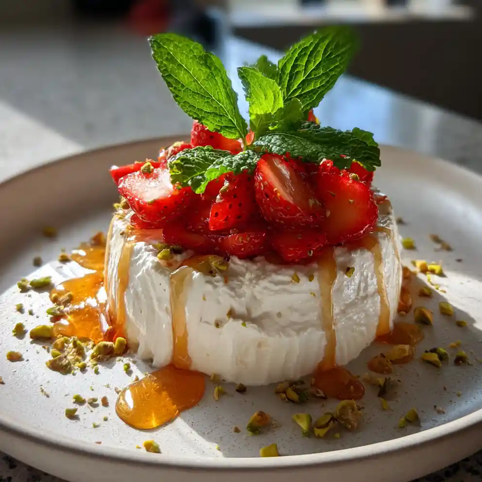 Strawberry Fluff Salad With Lemon Ginger Drizzle 4 Strawberry Fluff Salad With Lemon Ginger Drizzle