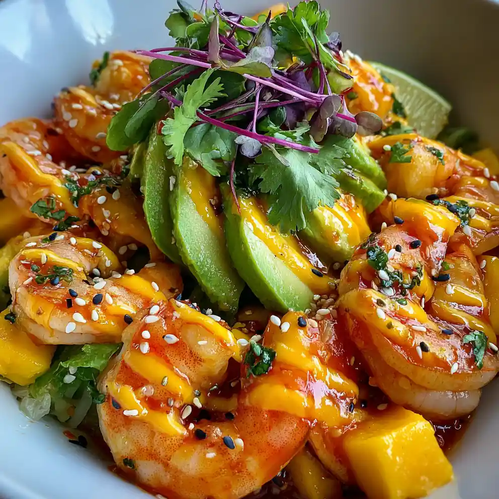Best Shrimp And Avocado Bowl With Mango Salsa And Lime Chili Sauce 4 Best Shrimp And Avocado Bowl With Mango Salsa And Lime Chili Sauce