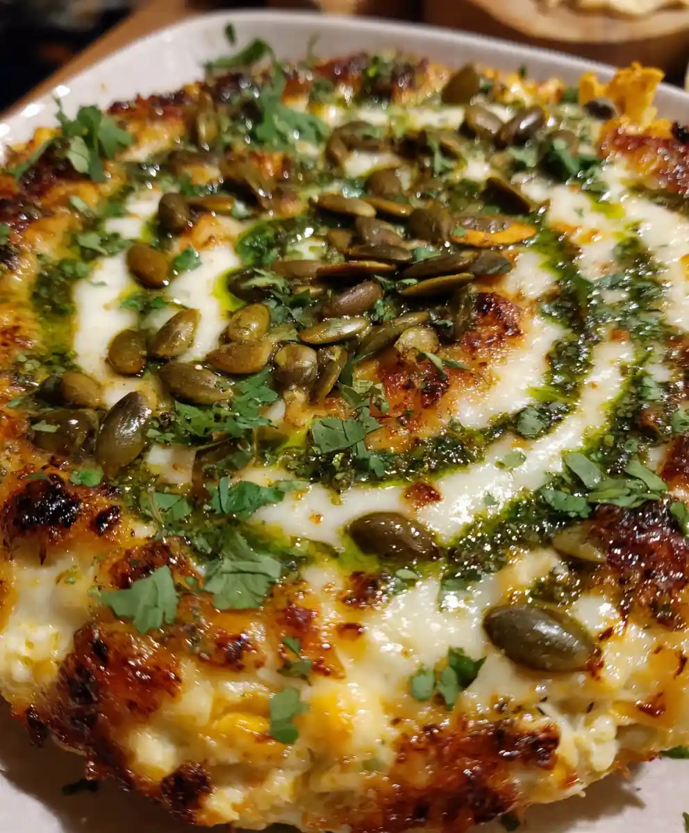 Cheesy Crack Corn Dip With Cilantro Lime Drizzle 5 Cheesy Crack Corn Dip With Cilantro Lime Drizzle