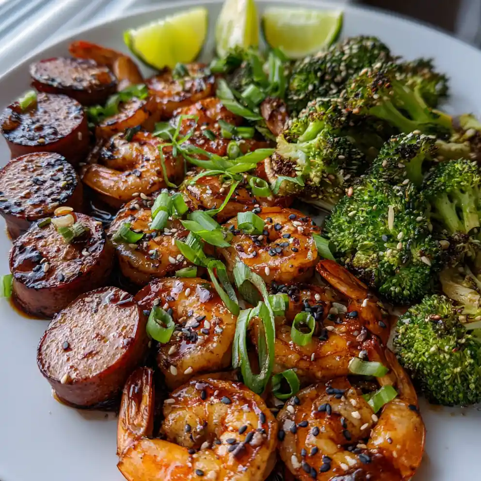 Honey Garlic Shrimp, Sausage & Broccoli 4 Honey Garlic Shrimp, Sausage & Broccoli