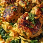 Lemony Chicken Ricotta Meatballs Over Garlic Spinach Orzo 6 Lemony_Chicken_Ricotta_Meatballs_Over_Garlic_Spinach_Orzo_1773958593.020962
