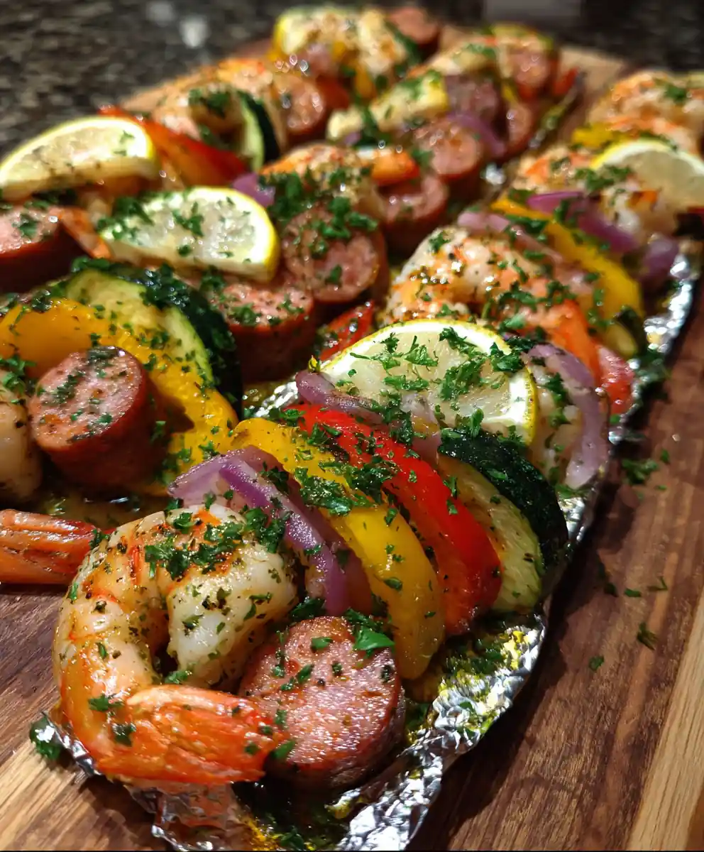 Shrimp And Sausage Foil Packs – Easy One Pan Meal 5 Shrimp And Sausage Foil Packs – Easy One Pan Meal