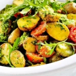 Herzhafter Backkartoffelsalat mit Rucola-Pesto 4 Herzhafter Backkartoffelsalat mit Rucola-Pesto