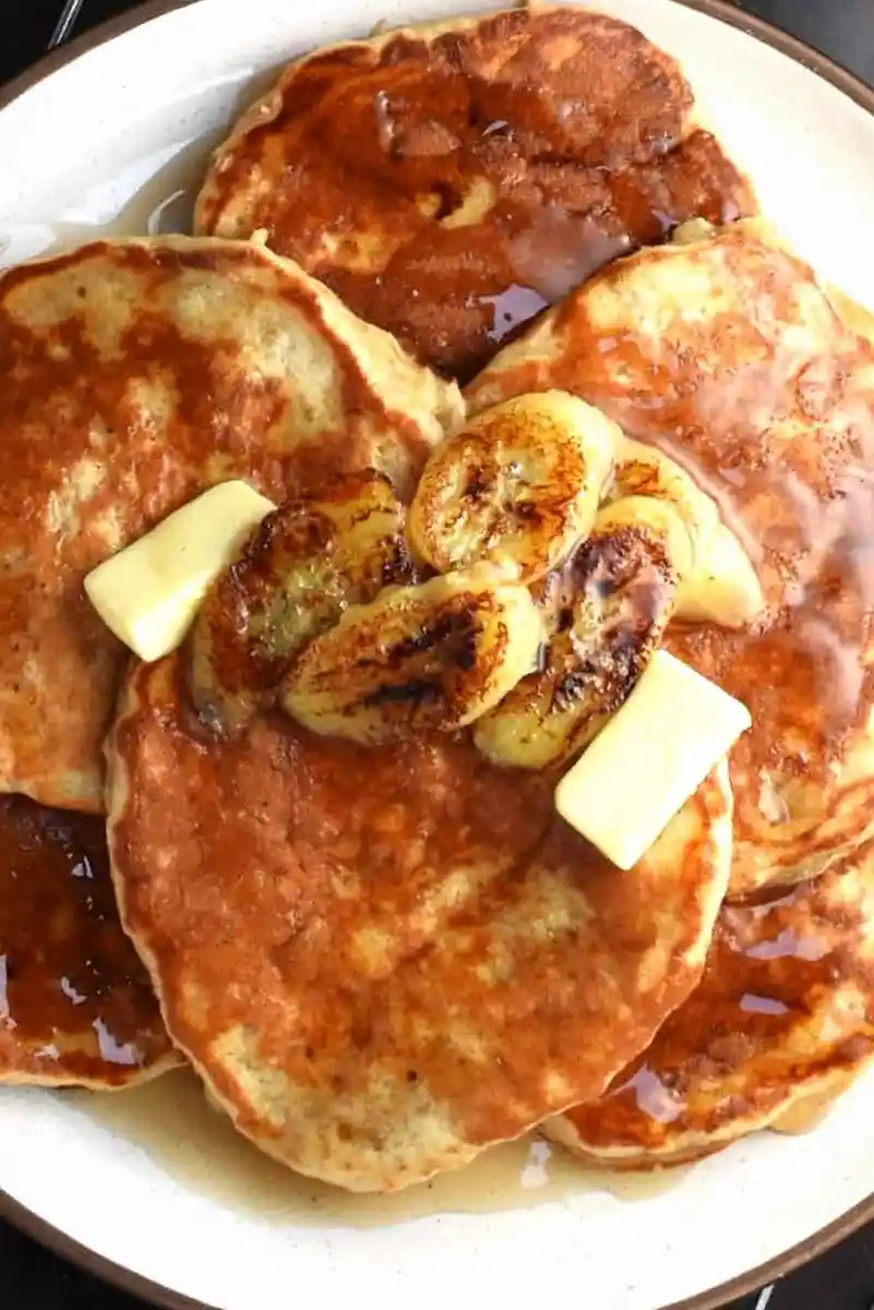Fluffige Bananen-Joghurt-Pfannkuchen ohne Milch 3 Recipe image