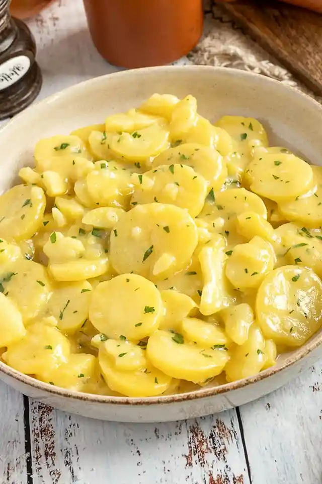 Traditioneller Bayrischer Kartoffelsalat mit brauner Butter 3 Recipe image