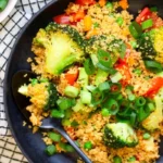 Bunte Couscous-Gemüsepfanne mit orientalischen Gewürzen 4 Bunte Couscous-Gemüsepfanne mit orientalischen Gewürzen
