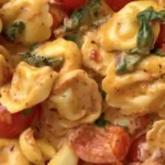 Cremige Tortellini mit Tomaten und Spinat 4 Cremige Tortellini mit Tomaten und Spinat