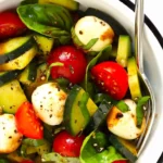 Erfrischender Gurken-Caprese-Salat mit optionalen Nudeln 4 Erfrischender Gurken-Caprese-Salat mit optionalen Nudeln