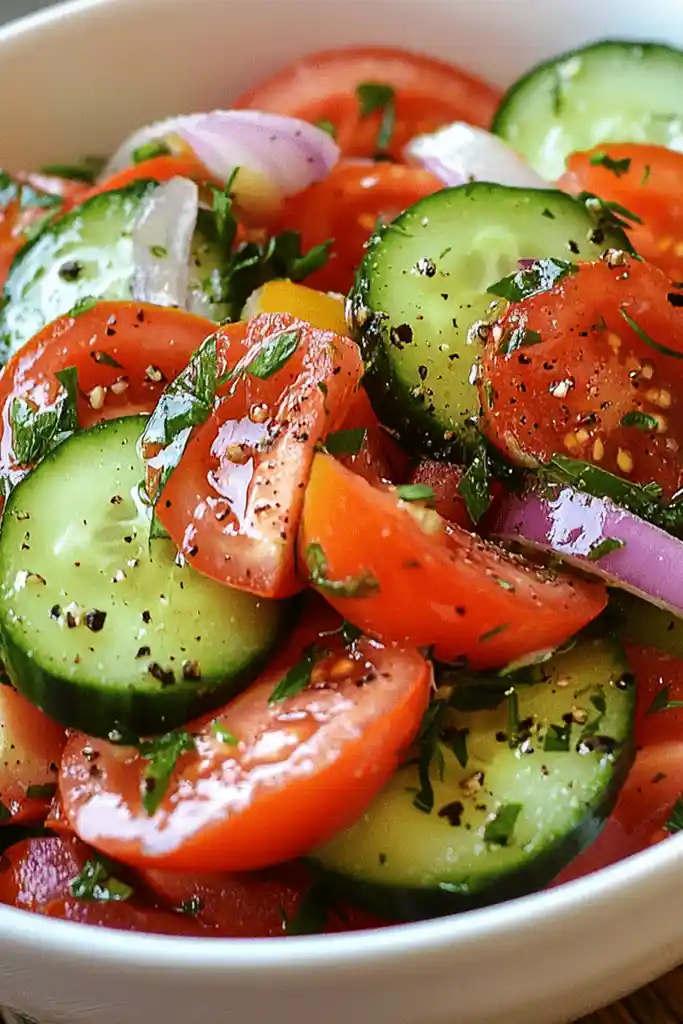 Erfrischender Tomaten-Gurken-Salat: Schnell und Gesund 3 Recipe image